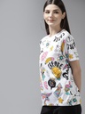 Women Conversational Printed Oversize Half Sleeve Cotton T-shirt