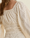 Smocked Eyelet Tassel Top